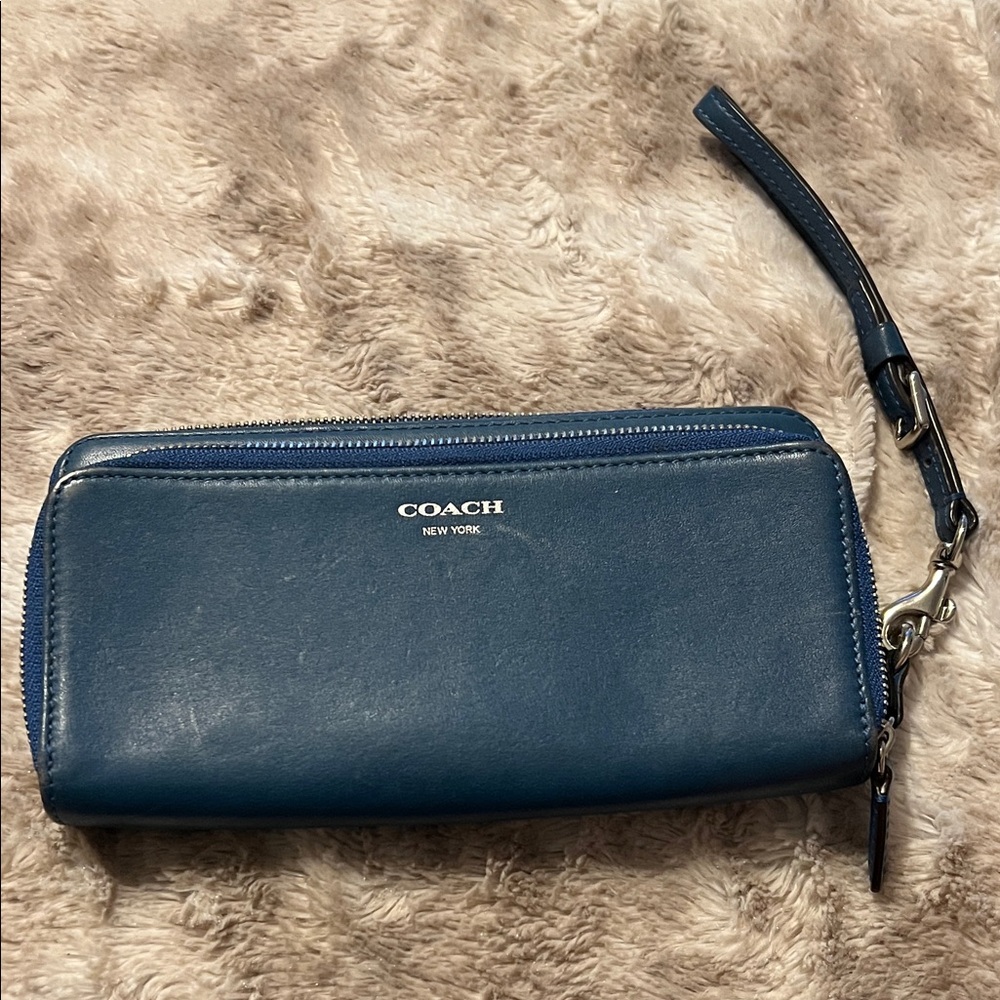 Coach Blue Wristlet Clutch